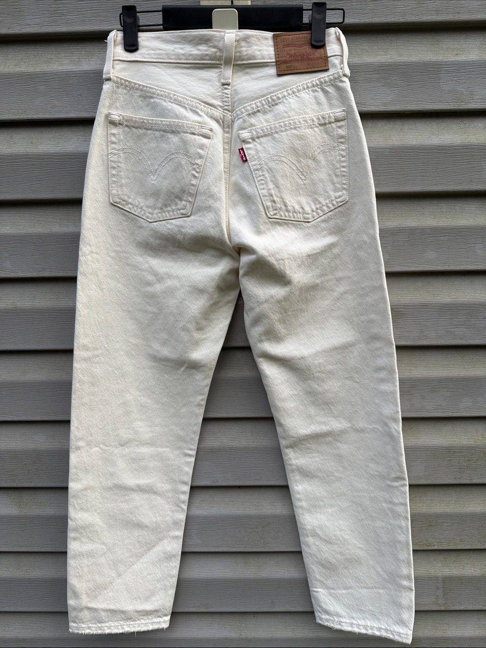Levi’s | 501 Original Cropped Womens Jeans Ecru White size 23 L26 - Picture 4 of 9